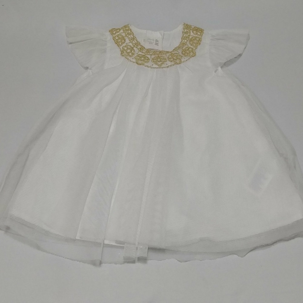 H&M Sheer Dress White Baby Girl 6-9m